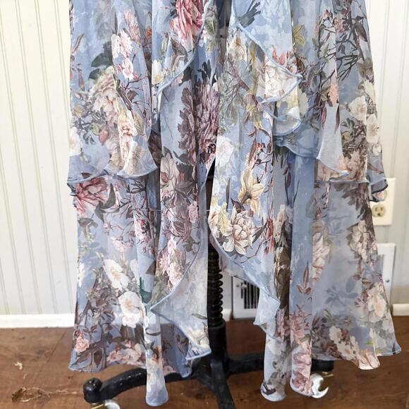 Nicholas Arielle Floral Wrap Maxi Dress in Blue - Picture 5 of 8